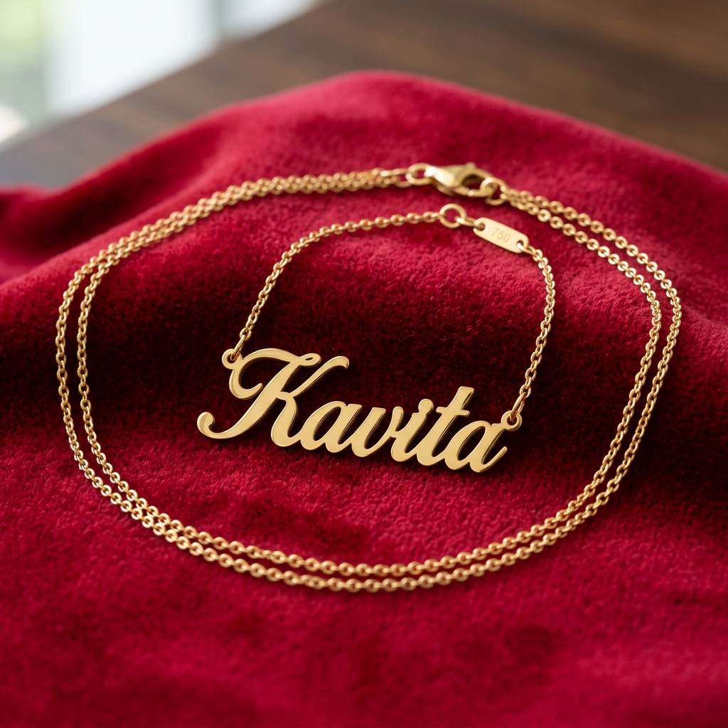 Diamond Single Name Custom Pendant (18k Gold Plated)