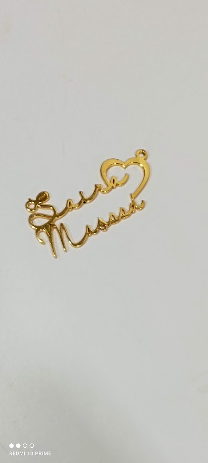 Heart shape Double name Pendant